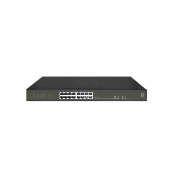 LevelOne Hilbert 18-portový Gigabit PoE Smart Lite switch, 16 PoE výstupov, 2 x Gigabit SFP, 802.3at/af PoE, 230 W PoE rozpočet