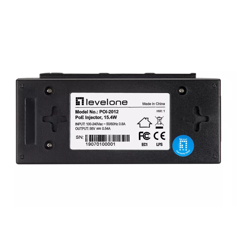LevelOne POI-2012 PoE adaptér Fast Ethernet 52 V