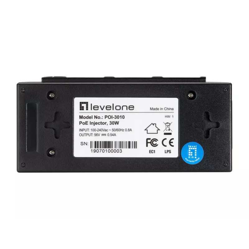 LevelOne POI-3010 PoE adaptér Fast Ethernet, Gigabit Ethernet 52 V