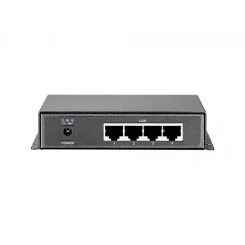 LevelOne 5-portový Gigabit PoE switch, 61,6 W, 802.3af PoE, 4 PoE výstupy, napájací zdroj v balení
