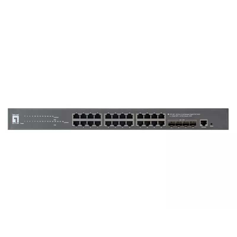 LevelOne GTP-2871 sieťový switch managed L3 Gigabit Ethernet (10/100/1000) Power over Ethernet (PoE) sivá