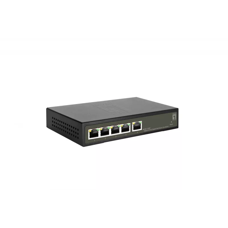 LevelOne Hilbert 5-portový Gigabit PoE Smart Lite switch, 802.3at/af PoE, 4 PoE výstupy, 60W PoE rozpočet