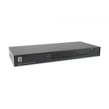 LevelOne 16-portový PS/2-USB VGA KVM switch, 2048 x 1536 pixelov, racková montáž, 1U, čierna