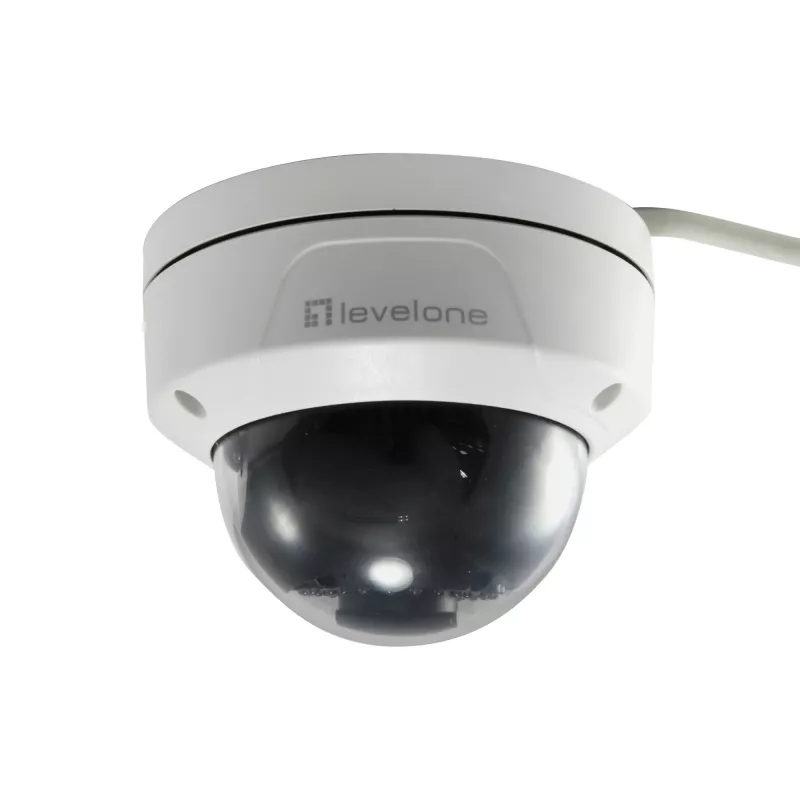 LevelOne GEMINI pevná dome IP sieťová kamera, 2 megapixely, H.265, antivandal, 802.3af PoE, interiér/exteriér