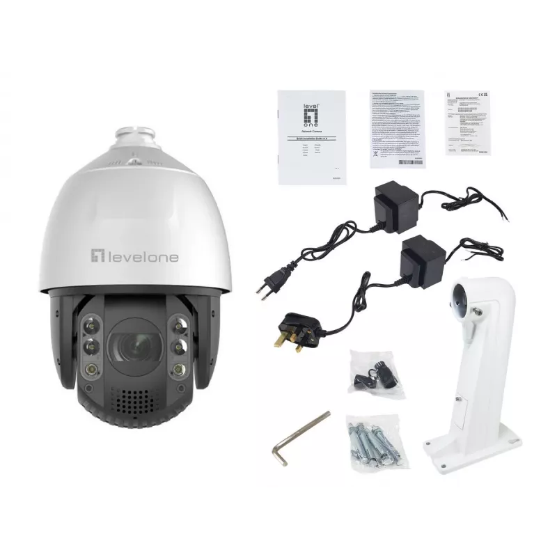 LevelOne FCS-4072 GEMINI PTZ IP kamera, 4 MP, 32-násobný zoom, H.265, IR 200 m, interiér/exteriér