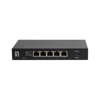 5-portový unmanaged 2.5G Ethernet switch LEVELONE GEU-0525 — 5× 2.5G RJ-45, unmanaged, 25 Gbit/s switching, nástenná montáž