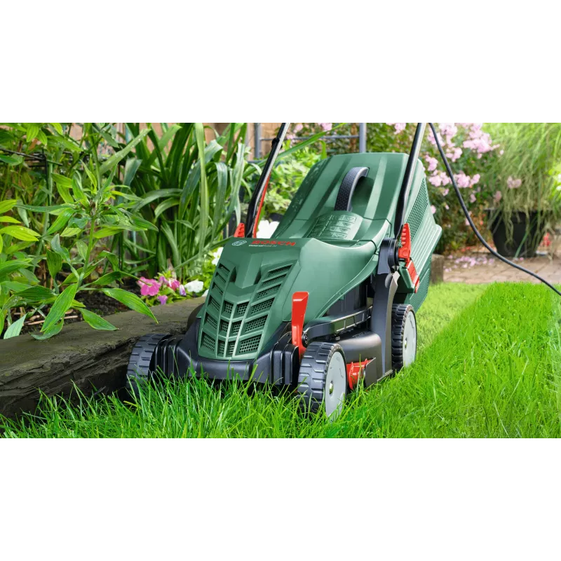 Elektrická kosačka Bosch UniversalRotak 34-405, 1300 W, 34 cm šírka záberu