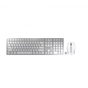 CHERRY DW 9100 tenká klávesnica myš v cene univerzálna RF Wireless + Bluetooth QWERTY US anglická strieborná