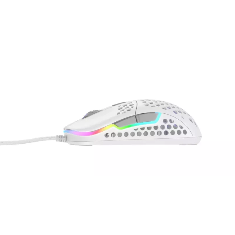 XTRFY M42 obojručná herná myš – optický senzor, 16 000 DPI, USB Type-A, biela, RGB