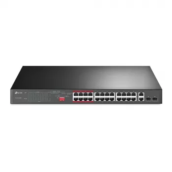 TP-Link 24-portový 10/100Mbps + 2-portový Gigabit Unmanaged PoE+ switch