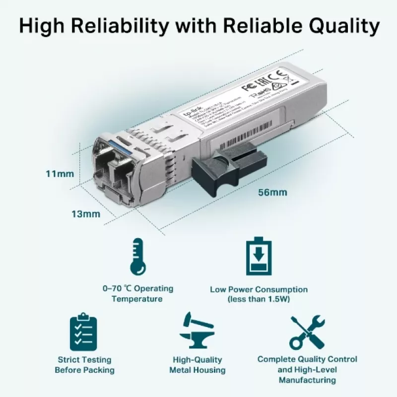 TP-Link SM5110-LR sieťový transceiver modul optické vlákno 10000 Mbit/s SFP+ 1310 nm