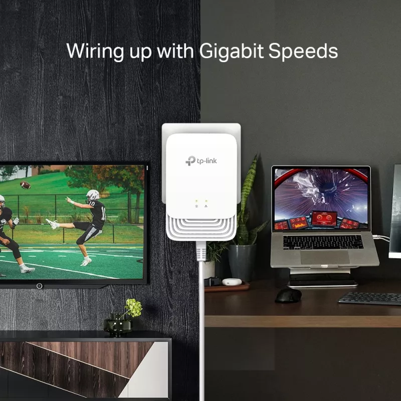 TP-Link G.hn1200 Powerline Kit, 607 Mbit/s, Gigabit Ethernet, 10,100,1000 Mbit/s, HomePlug AV2, 300 m, biela