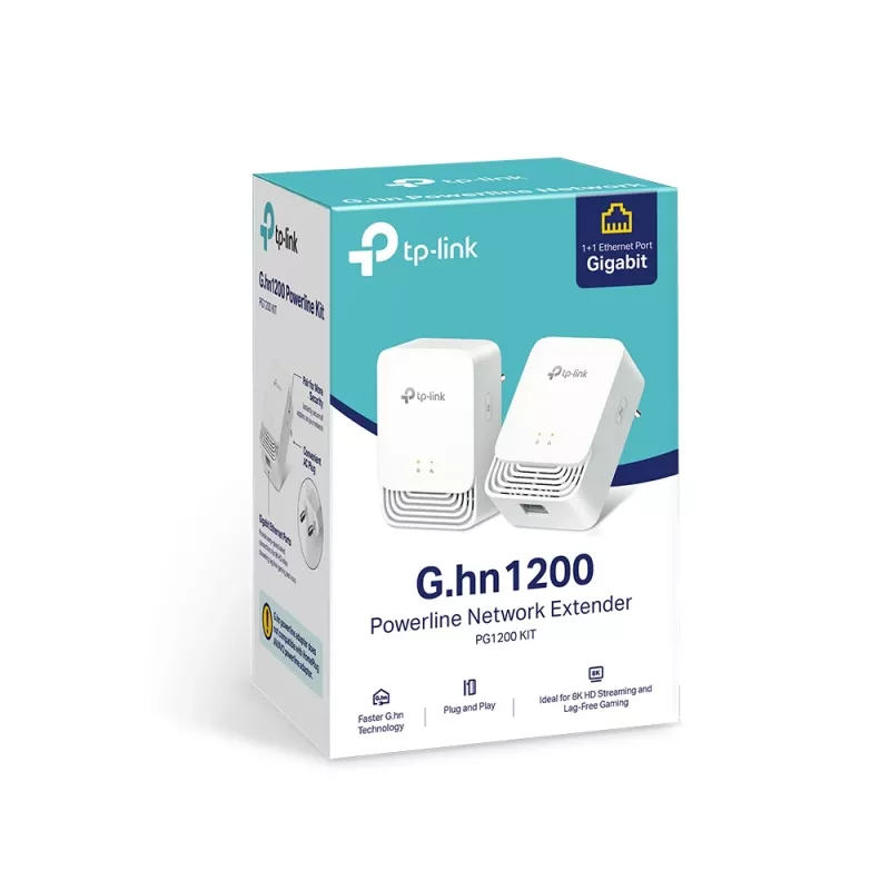 TP-Link G.hn1200 Powerline Kit, 607 Mbit/s, Gigabit Ethernet, 10,100,1000 Mbit/s, HomePlug AV2, 300 m, biela