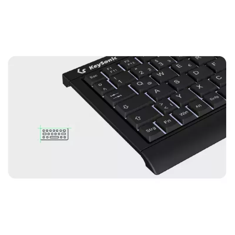 KeySonic KSK-3011ELC (DE) klávesnica Home USB QWERTZ nemecká čierna