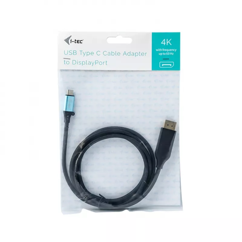 i-tec USB-C DisplayPort káblový adaptér 4K / 60 Hz 200 cm, 2 m, USB Type-C, DisplayPort, konektor samec, konektor samec, 3840 x 2160 pixelov