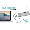 i-tec USB-C kovová ergonomická 3x 4K Display dokovacia stanica + Power Delivery 100 W