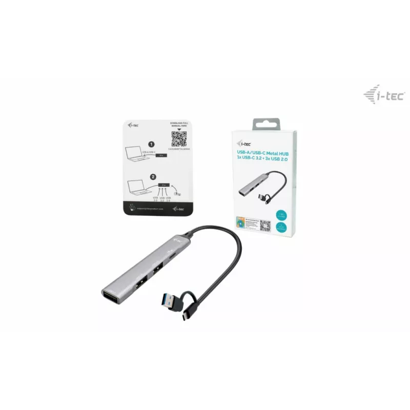 i-tec USB-C/USB-A kovový HUB 1x USB 3.0 + 3x USB 2.0