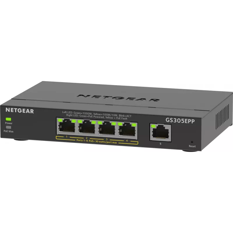 NETGEAR 5-portový Gigabit Ethernet Managed Switch (GS305EPP)