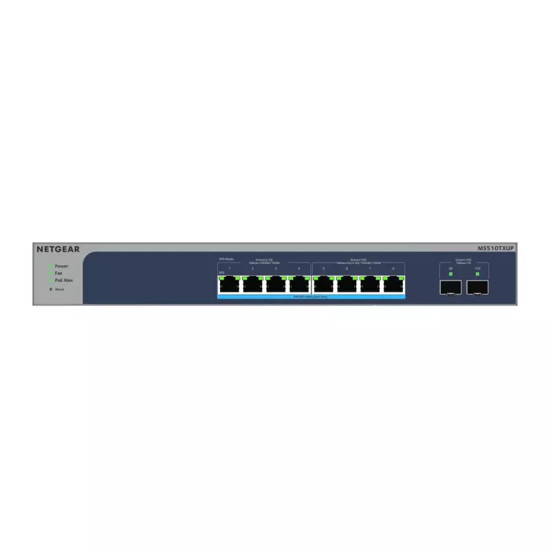 NETGEAR MS510TXUP sieťový switch Managed L2/L3/L4 10G Ethernet (100/1000/10000) Power over Ethernet (PoE) sivá, modrá
