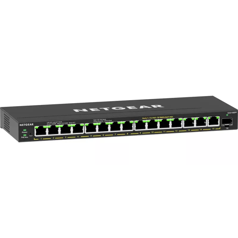Managed Switch NETGEAR GS316EPP 16-portový PoE+ Gigabit Ethernet