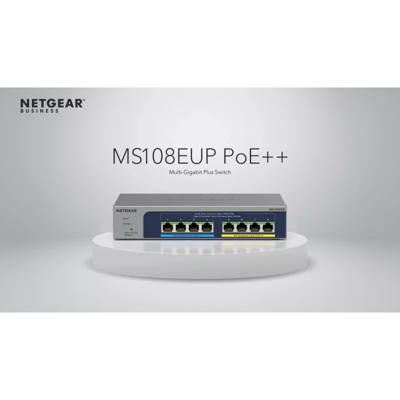 NETGEAR 8-port Ultra60 PoE++ Multi-Gigabit (2,5G) Ethernet Plus Switch Managed L2/L3 2.5G Ethernet (100/1000/2500) Power over Ethernet (PoE) sivá