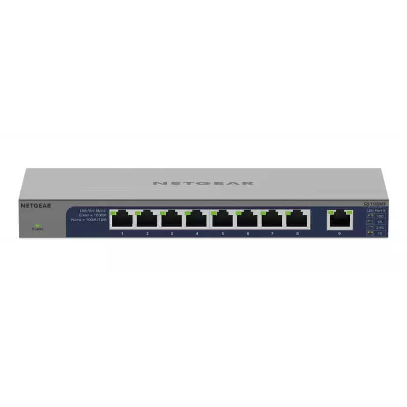 NETGEAR GS108MX-100EUS sieťový switch Unmanaged L2 Gigabit Ethernet (10/100/1000) na stôl/na stenu