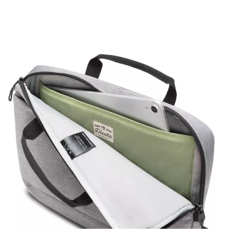 DICOTA slim Eco Motion - puzdro na notebook 14-15.6in - svetlosivá / 600d Rpe polyester