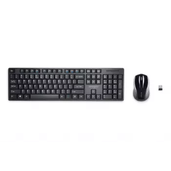 Kensington Pro Fit Wireless Desktop - nemecká, plná veľkosť (100%), bezdrôtová, RF Wireless, QWERTZ, čierna, myš súčasťou