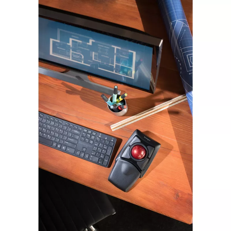 Kensington Expert myš bezdrôtový trackball, obojručný, optický, RF Wireless + Bluetooth, 400 DPI, čierna