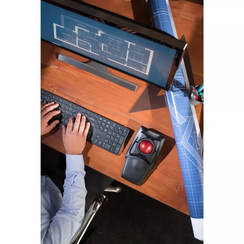 Kensington Expert myš bezdrôtový trackball, obojručný, optický, RF Wireless + Bluetooth, 400 DPI, čierna