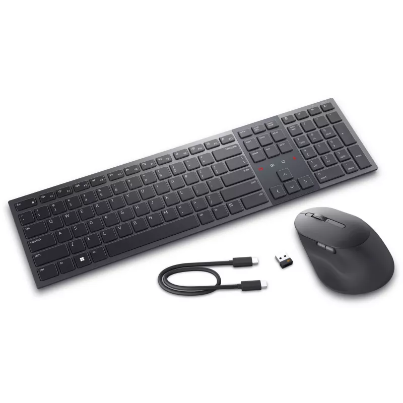 Sada klávesnica a myš DELL KM900 Office RF Wireless + Bluetooth QWERTZ nemecká grafitová