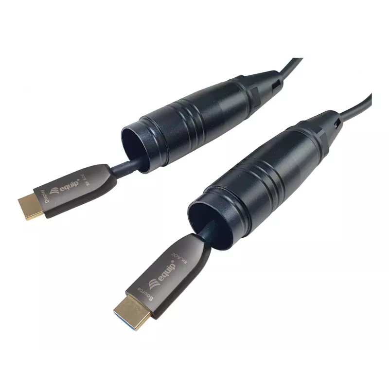 Equip HDMI 2.1 aktívny optický pancierový kábel, 100 m, 8K/60 Hz, 4K/120 Hz, 48 Gbit/s