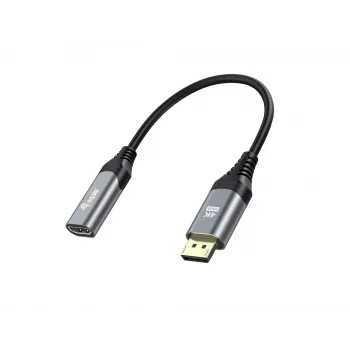 Equip DisplayPort 1.2 na HDMI adaptér, 4K/60 Hz, 0,15 m, DisplayPort, HDMI, konektor samec, konektor samica, rovný