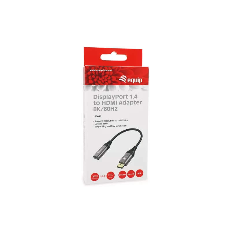 Equip DisplayPort 1.4 na HDMI adaptér 8K 60 Hz 0,15 m