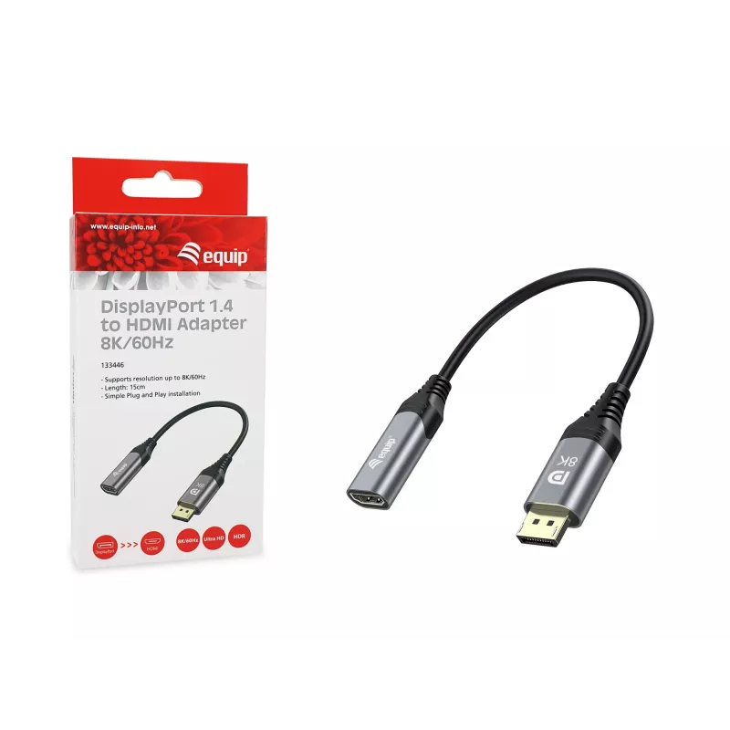 Equip DisplayPort 1.4 na HDMI adaptér 8K 60 Hz 0,15 m