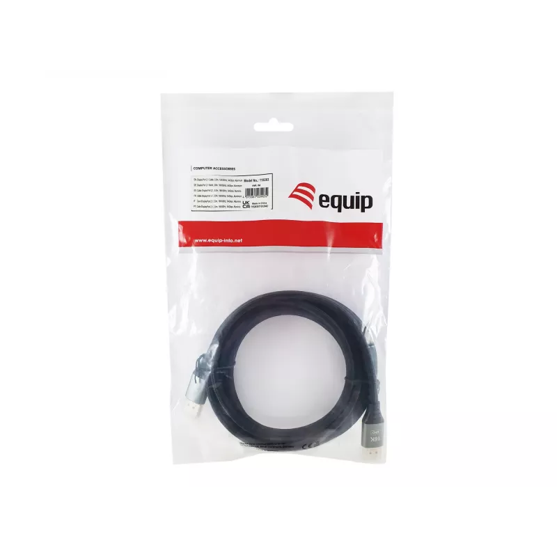 Equip DisplayPort 2.1 Premium kábel, 3,0 m, 16K/60 Hz, 54 Gbit/s