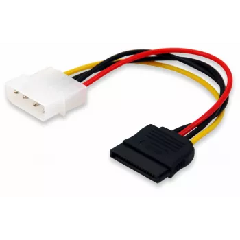 Equip SATA interný napájací kábel, Molex (4-pin), SATA 15-pin, 0,15 m, konektor samec, rovný, rovný