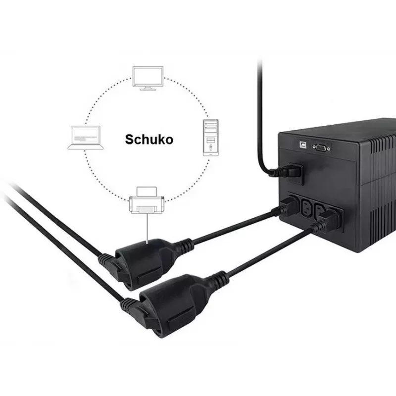 Equip 112106 napájací kábel čierny 0,25 m IEC C14 CEE7/3