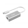 Equip USB Type-C na RJ45 gigabitový sieťový adaptér, káblový, USB Type-C, Ethernet, 1000 Mbit/s, strieborný