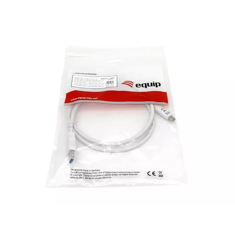 Equip USB 3.2 Gen 1 Type-C na A kábel, M/M, 1 m, 1 m, USB A, USB C, USB 3.2 Gen 1 (3.1 Gen 1), 5 Gbit/s, biela