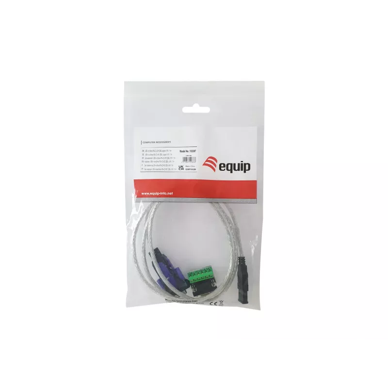 Equip USB-A na sériový RS-422/485 DB9 adaptérový kábel, sivý, 1,5 m, USB Type-A, DB-9, konektor samec, konektor samec
