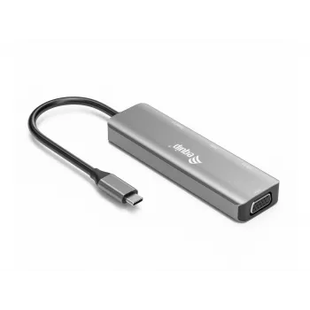 Equip USB-C na HDMI/DisplayPort/VGA/USB adaptér, USB Type-C, HDMI výstup, DisplayPort výstup, VGA (D-Sub) výstup, 3840 x 2160 pixelov
