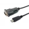 Equip USB-C na sériový DB9 kábel M/M 1,5 m čierny