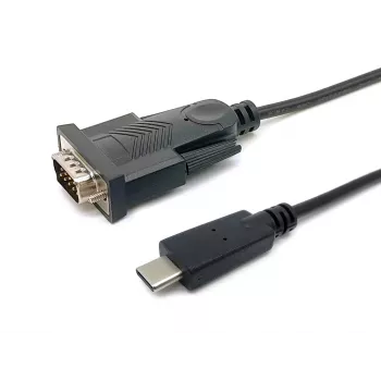 Equip USB-C na sériový DB9 kábel M/M 1,5 m čierny