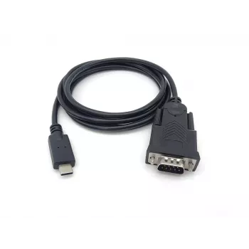 Equip USB-C na sériový DB9 kábel M/M 1,5 m čierny