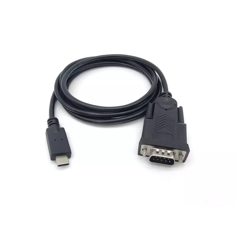 Equip USB-C na sériový DB9 kábel M/M 1,5 m čierny