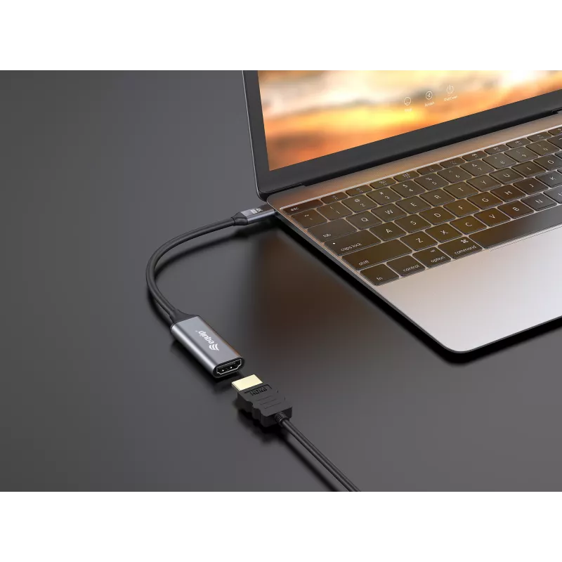 Equip USB-C na HDMI 2.0 adaptér, 4K/60Hz, 0,15 m, USB Type-C, HDMI, konektor samec, konektor samica, rovný