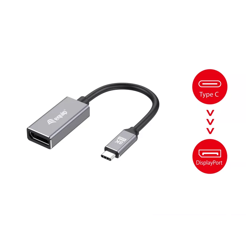 Equip USB-C na DisplayPort 1.4 adaptér 8K 30Hz 0.15m