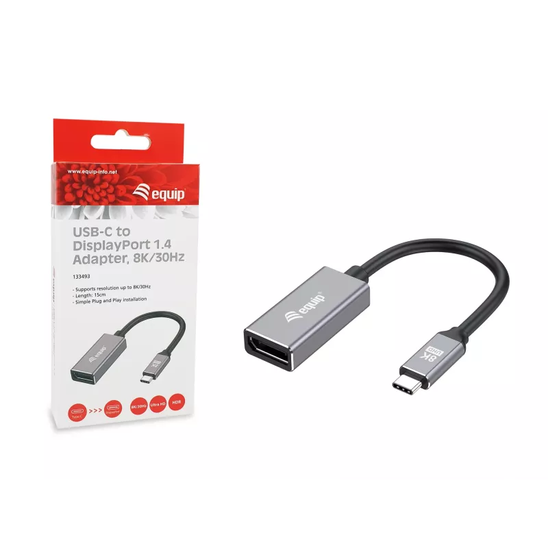Equip USB-C na DisplayPort 1.4 adaptér 8K 30Hz 0.15m