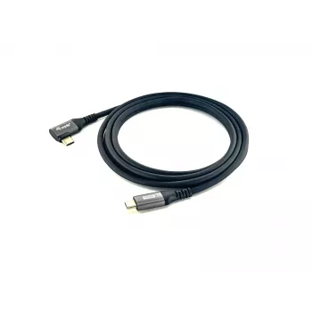 Equip USB 2.0 C na C 90° zahnutý kábel, M/M, 3,0 m, 100 W s Emark čipsetom